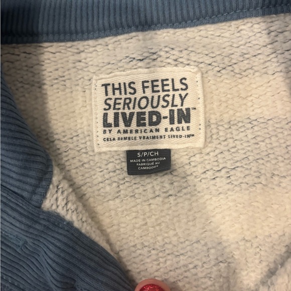 American Eagle Outfitters Blue and Cream Sweater - Picture 3 of 5